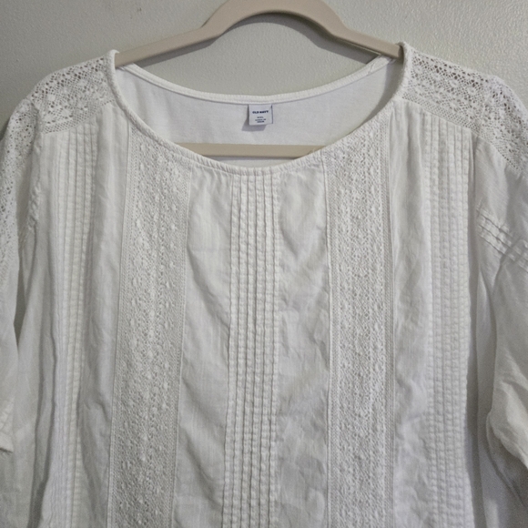 Old Navy White Lace-Front XXL Blouse - Picture 2 of 6